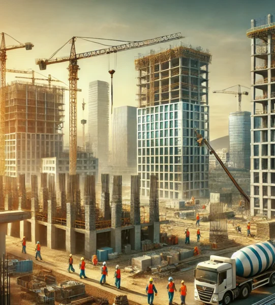DALL·E 2025-03-12 01.48.08 - An African construction site with workers in safety gear building modern infrastructure. Cranes lifting materials, partially built high-rise buildings DALL·E 2025-03-12 01.48.08 - An African construction site with workers in safety gear building modern infrastructure. Cranes lifting materials, partially built high-rise buildings